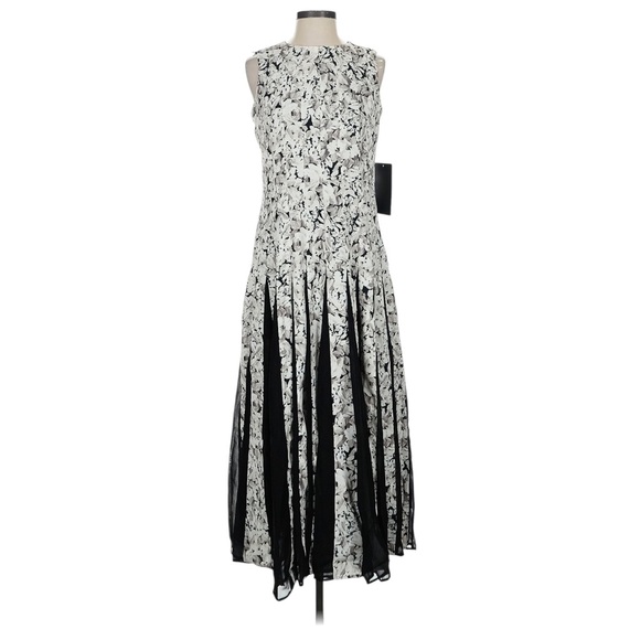 Tuckernuck Gray Gardens Andi Maxi Dress Size 2 Black White Formal Pleats NWT - Picture 1 of 12